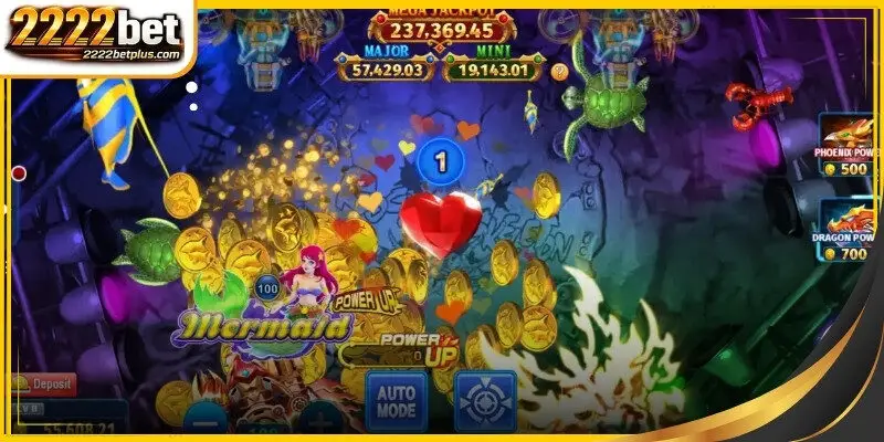 The Rock Skeleton playing a guitar amidst a swarm of Ocean King Jackpot