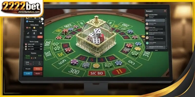 A vibrant digital table layout showing various dice combination areas